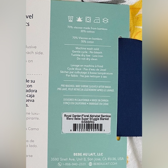 Bebe au Lait Oh So Soft Muslin Snuggle Blanket Royal Garden and Floral A… - Picture 3 of 6